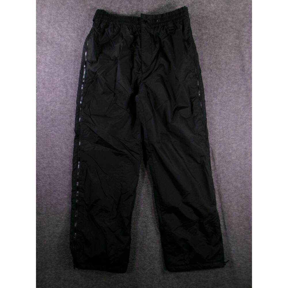 Ski Gear Snow Pants Mens Medium Black Rain Tear Away Full Zip Gorpcore
